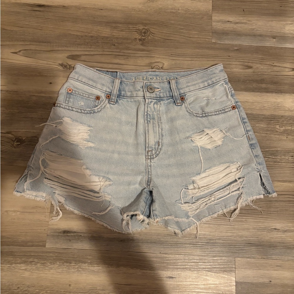 American Eagle Outfitters Light Wash Ripped Jean Shorts